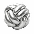 Cuscino decorativo a nodo 35 cm in similpelle argento - stile moderno