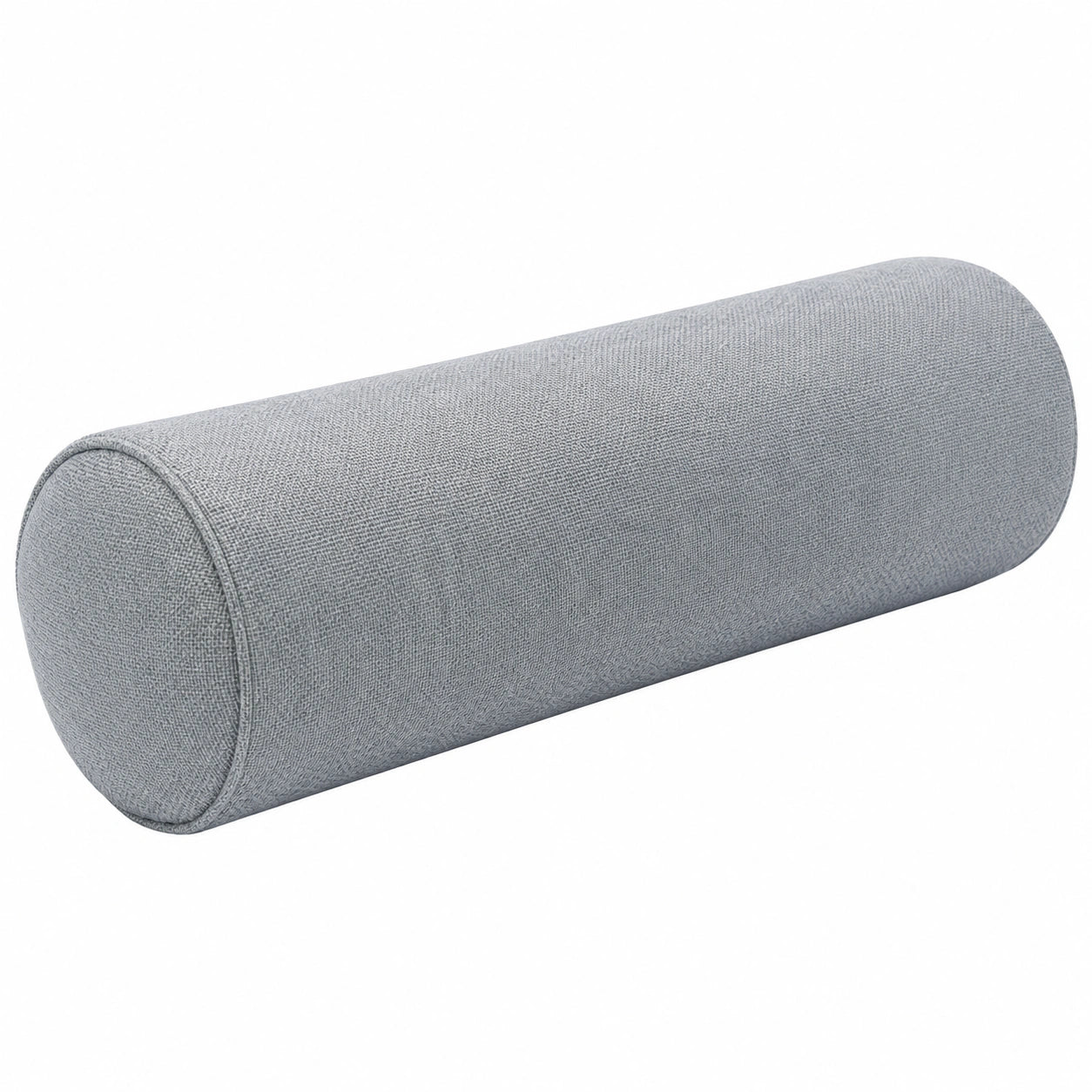 Cuscino cilindrico 15 x 45 cm in tessuto grigio per sostegno decorativo