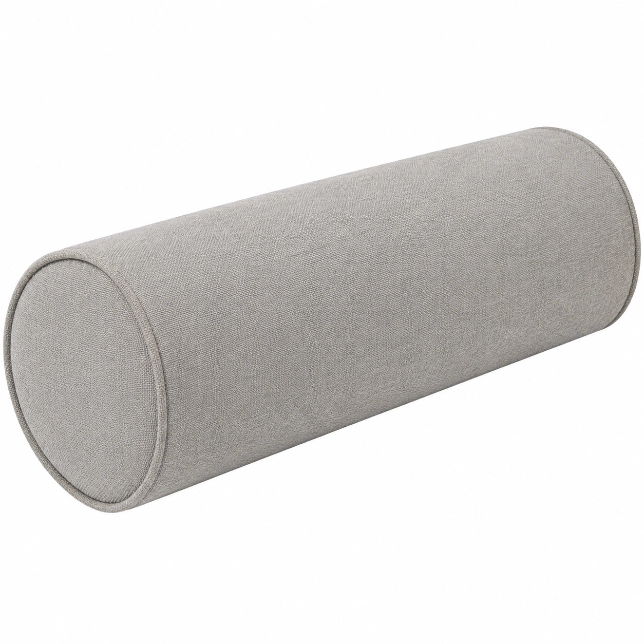 Cuscino cilindrico 15 x 50 cm in tessuto grigio chiaro per supporto decorativo