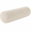 Cuscino cilindrico 20 x 50 cm in tessuto bouclé avorio per arredo moderno