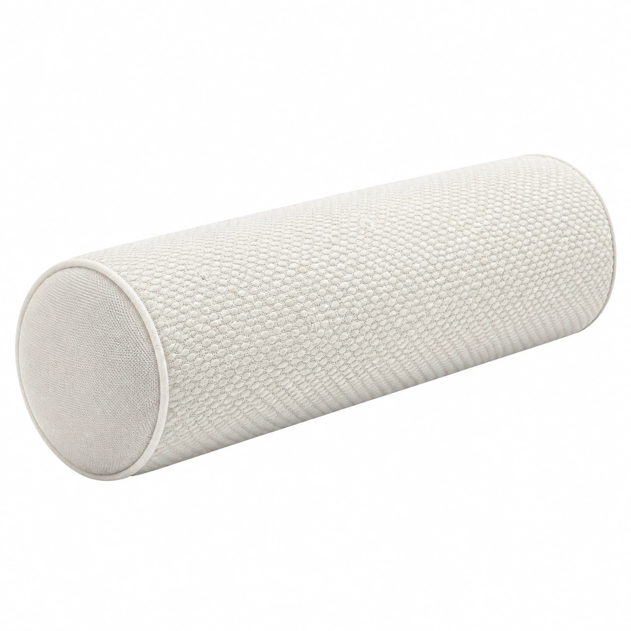 Cuscino cilindrico 15 x 45 cm in tessuto bianco - supporto decorativo