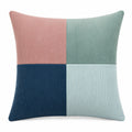 Cuscino decorativo 45 x 45 cm in velluto a coste rosa verde blu stile moderno