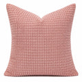 Cuscino decorativo 45 x 45 cm in poliestere rosa con texture a rilievo