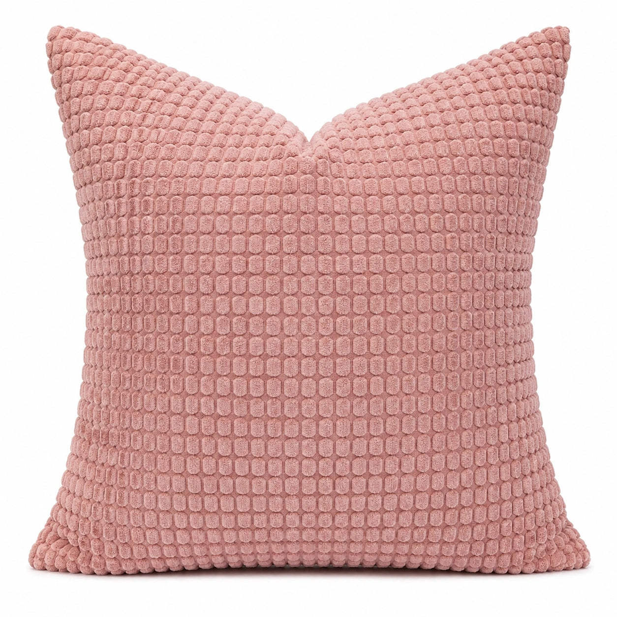 Cuscino decorativo 45 x 45 cm in poliestere rosa con texture a rilievo