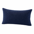 Cuscino decorativo 45 x 30 cm in poliestere blu navy - texture intrecciata per divano e letto