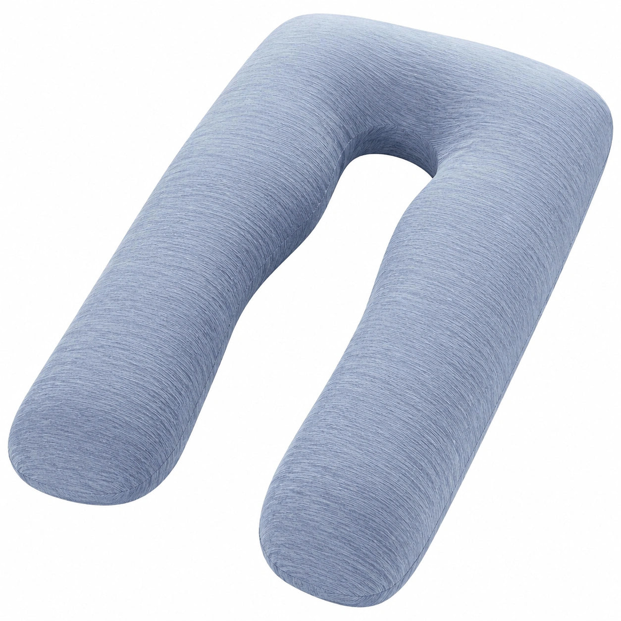 Cuscino gravidanza a U 130 cm in tessuto blu con supporto avvolgente