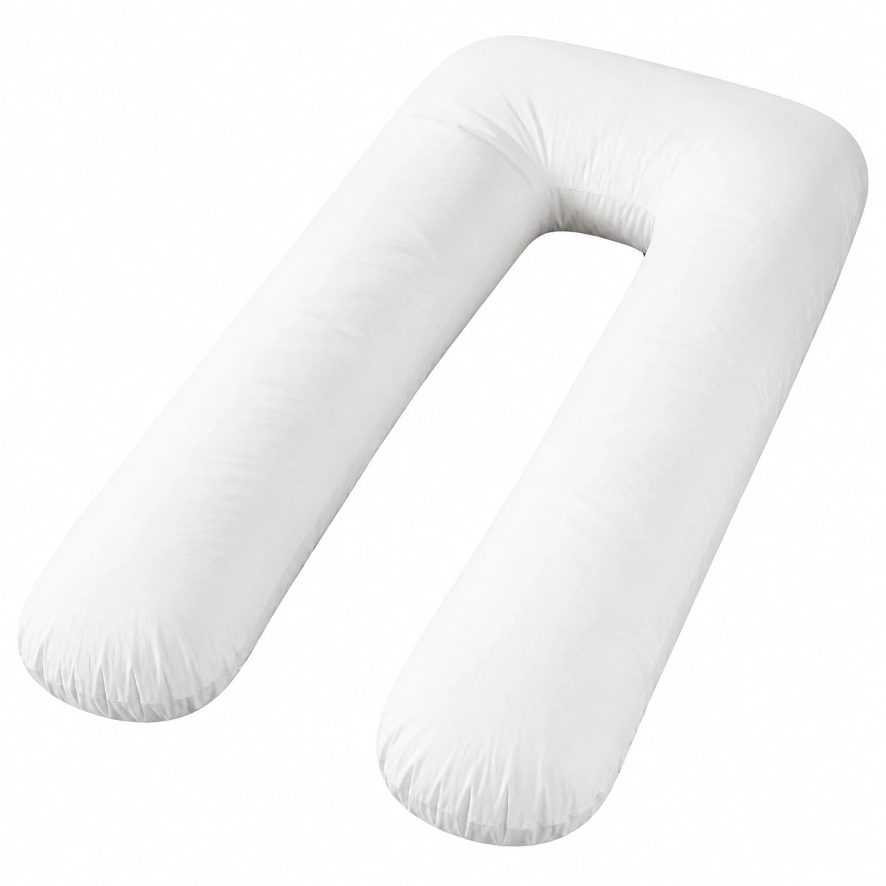 Cuscino gravidanza a U 140 cm in tessuto bianco per supporto corpo