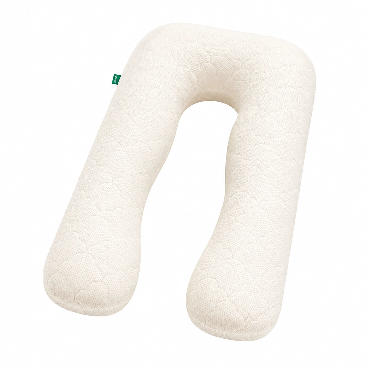 Cuscino a U 140 cm in tessuto bianco per supporto del corpo