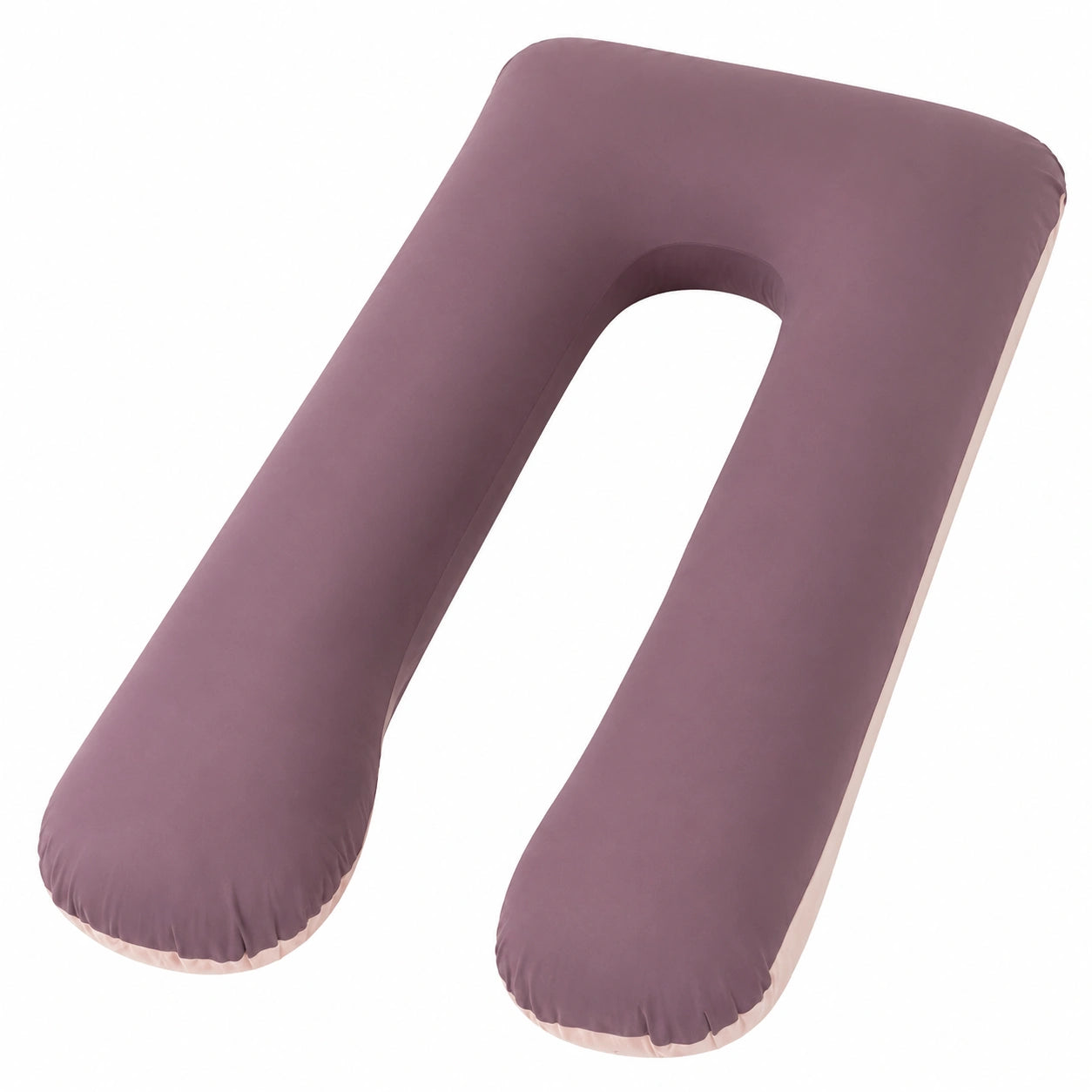 Cuscino gravidanza a U 140 cm in tessuto malva con supporto per il corpo